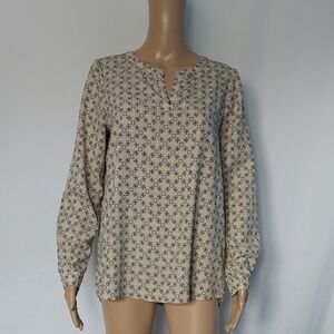 Pelone Patterned Women's Top - Cream and Black‎ Size S